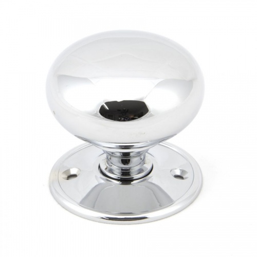 Polished Chrome Large Mushroom Mortice/Rim Knob Set